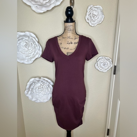 NTM Michael Stars Meleeka Stitchfix Burgundy Color Bodycon Style Dress Size L - Picture 1 of 12